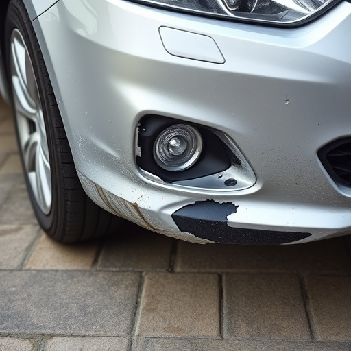 damaged car bumper