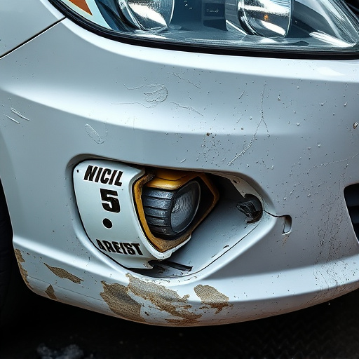 damaged car bumper