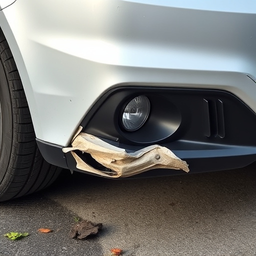 damaged car bumper