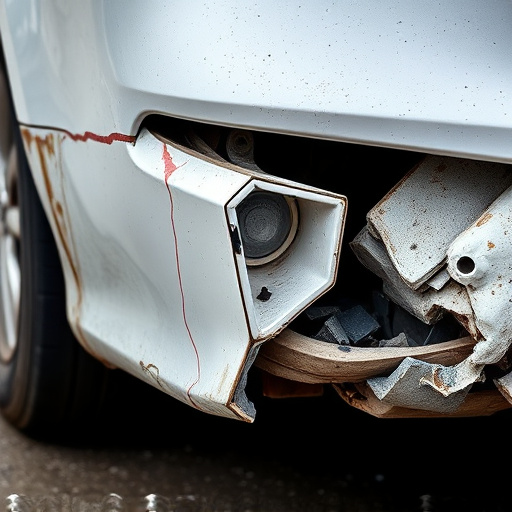 damaged car bumper