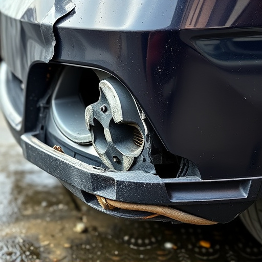 damaged car bumper