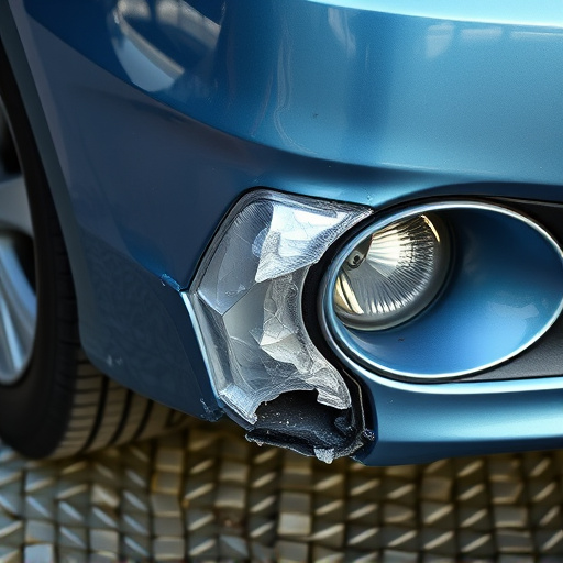damaged car bumper