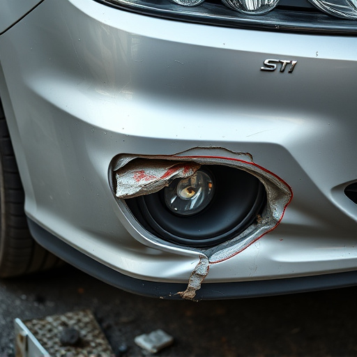 damaged car bumper