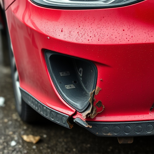 damaged car bumper