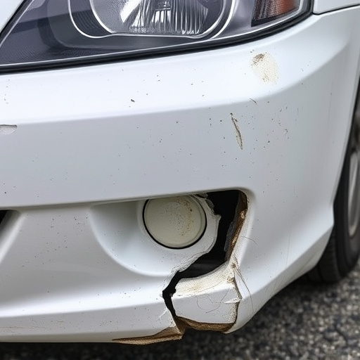 damaged car bumper