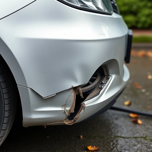damaged car bumper