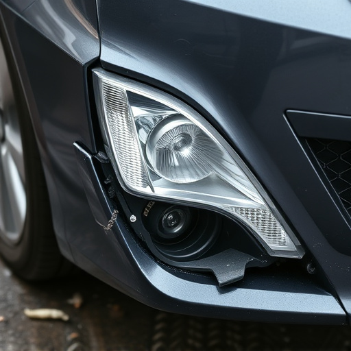 damaged car bumper