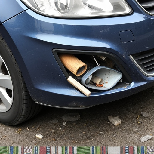 damaged car bumper