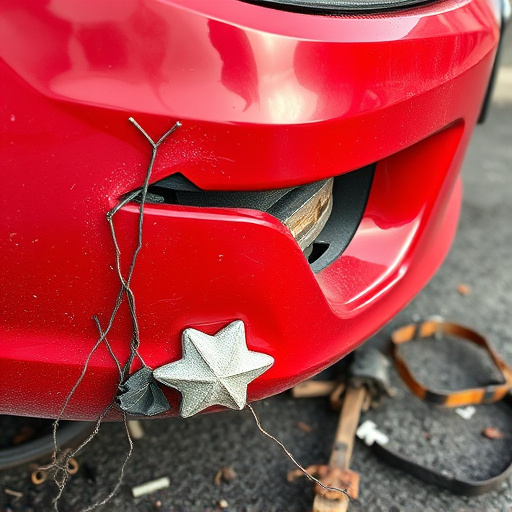 damaged car bumper