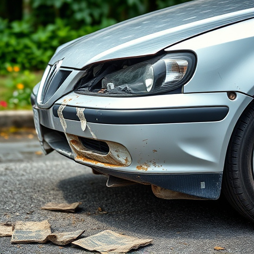 damaged car bumper