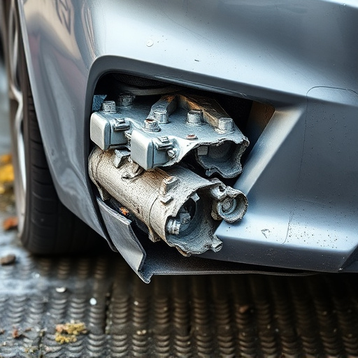 damaged car bumper