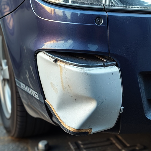 damaged car bumper