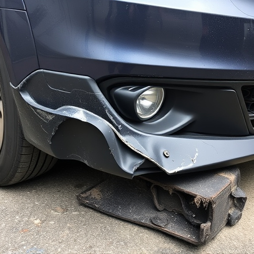 damaged car bumper