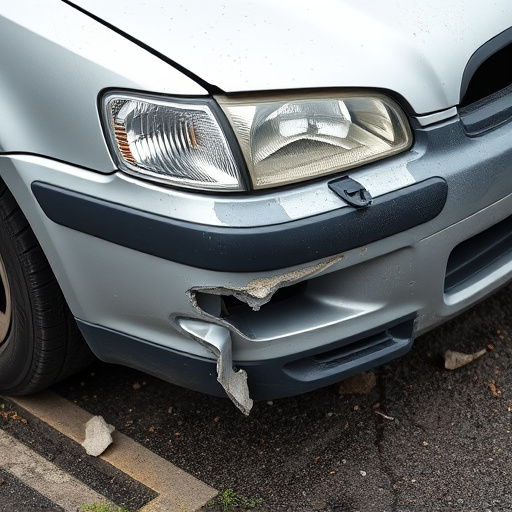 damaged car bumper