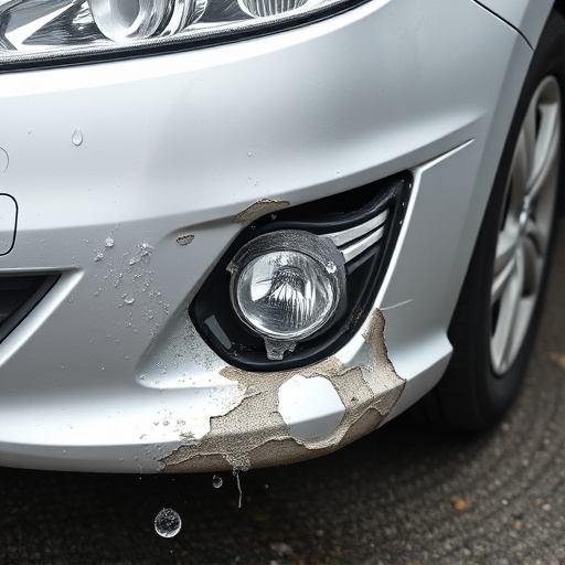 damaged car bumper