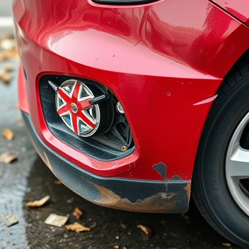 damaged car bumper