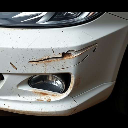 damaged car bumper