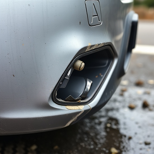 damaged car bumper