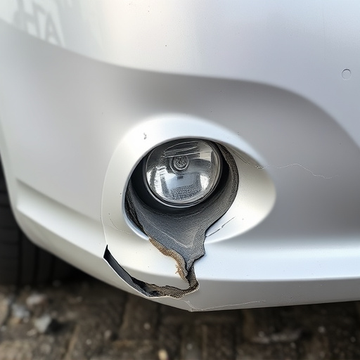 damaged car bumper