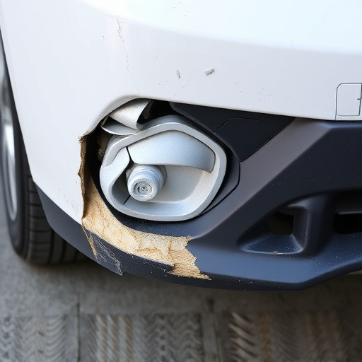 damaged car bumper