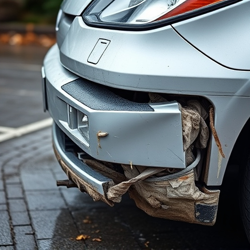 damaged car bumper