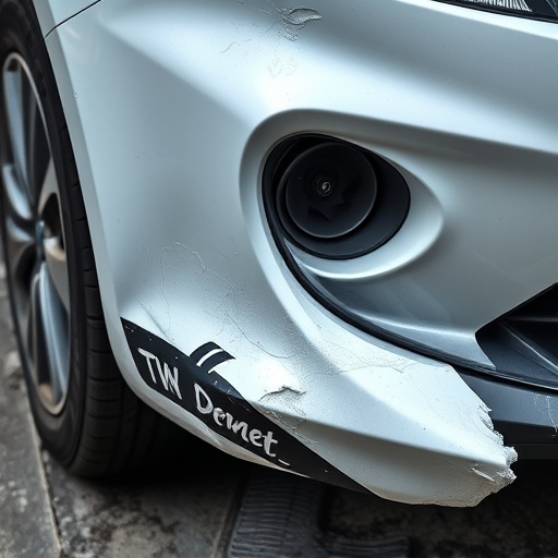 damaged car bumper