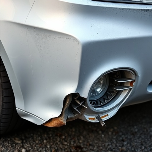 damaged car bumper