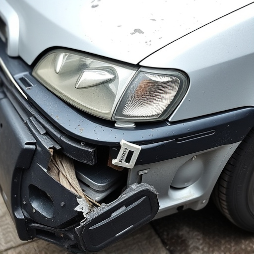 damaged car bumper