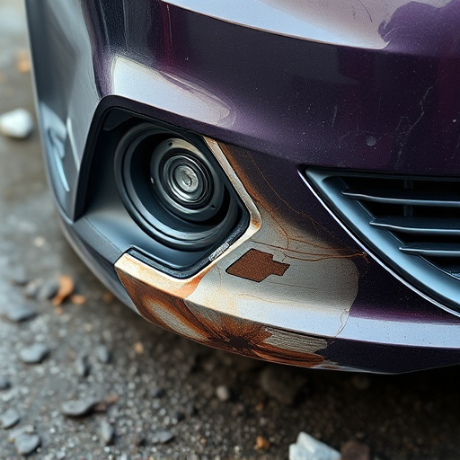 damaged car bumper