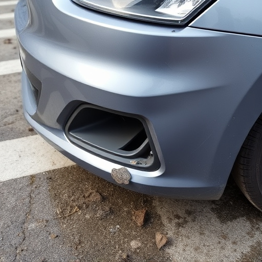damaged car bumper