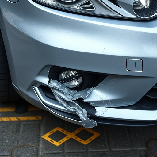 damaged car bumper