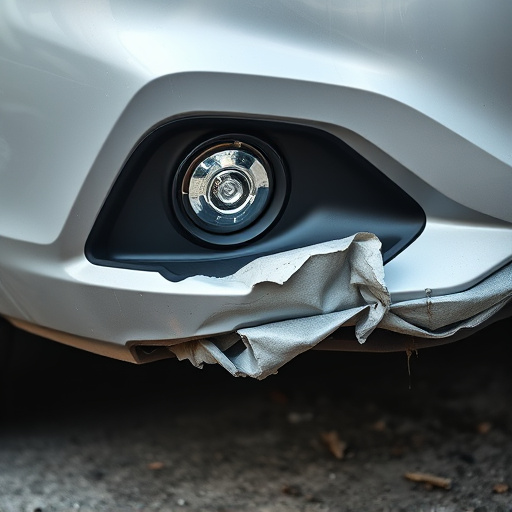 damaged car bumper