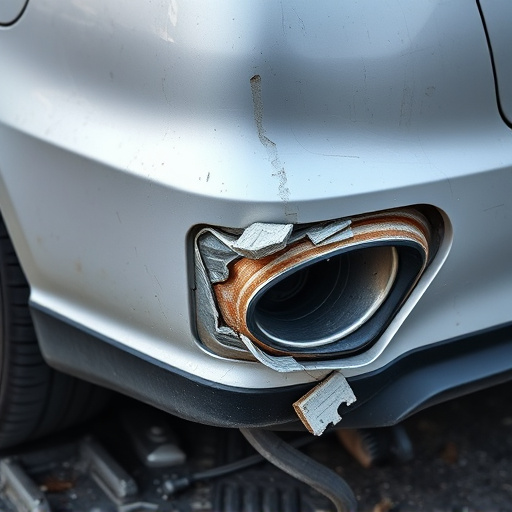 damaged car bumper