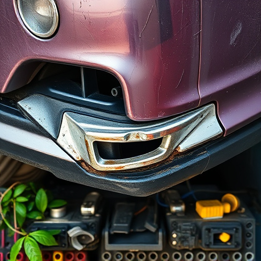 damaged car bumper