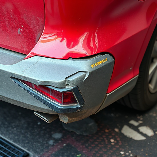 damaged car bumper