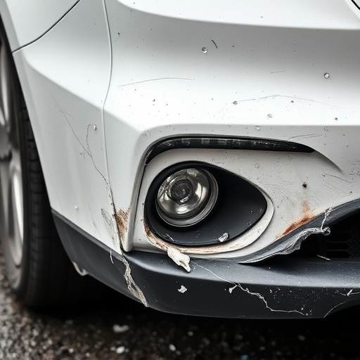 damaged car bumper