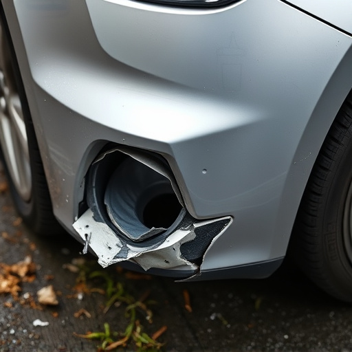 damaged car bumper