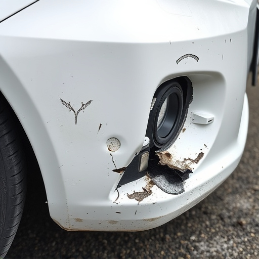 damaged car bumper
