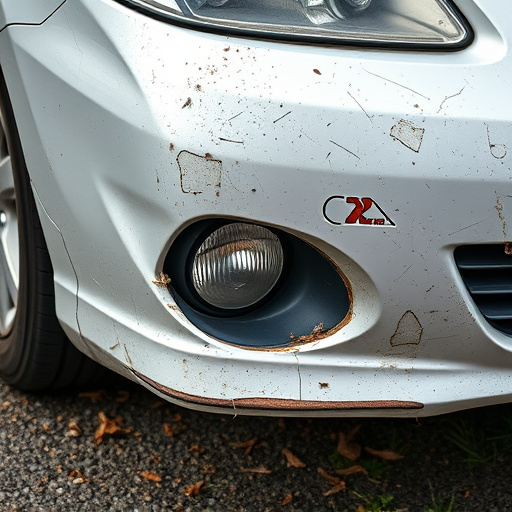 damaged car bumper