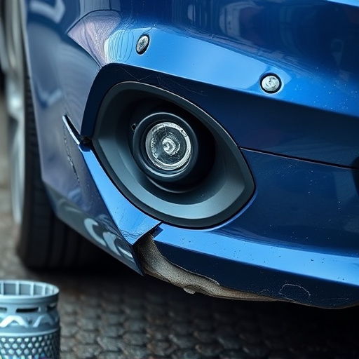 damaged car bumper