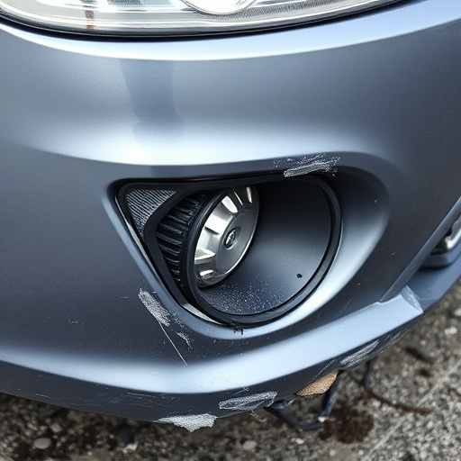 damaged car bumper