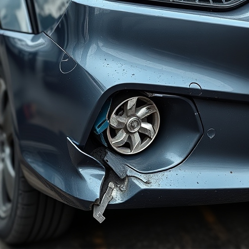 damaged car bumper