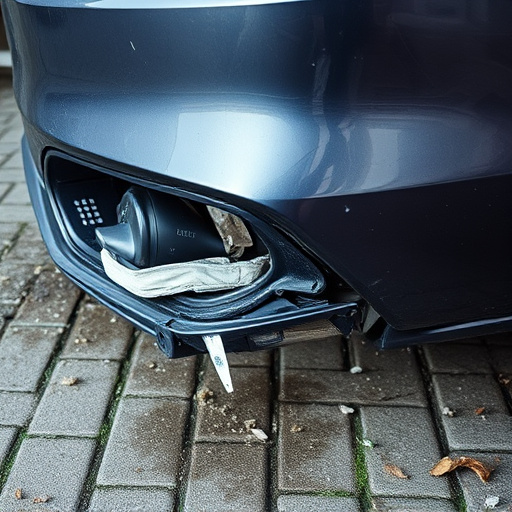 damaged car bumper