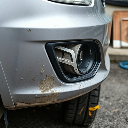 damaged car bumper