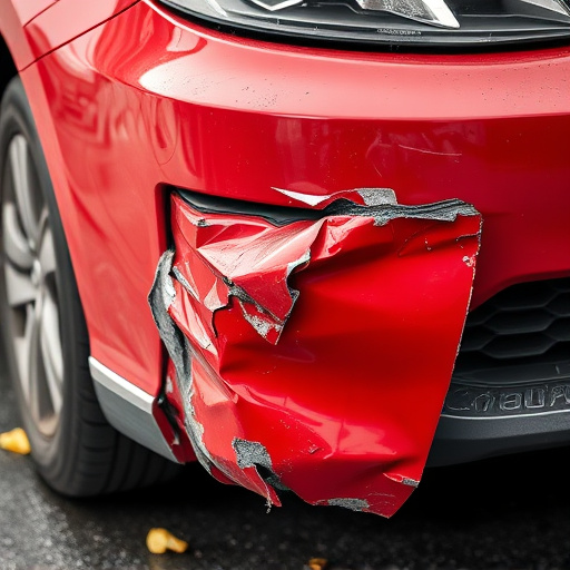 damaged car bumper