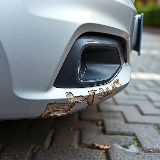 damaged car bumper