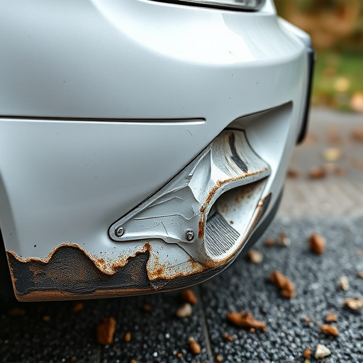 damaged car bumper