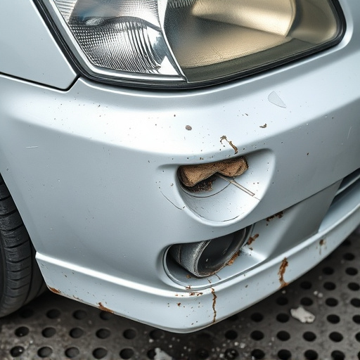damaged car bumper