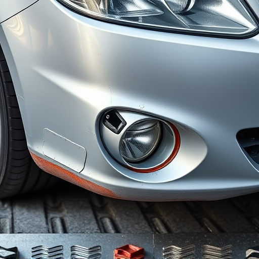 damaged car bumper