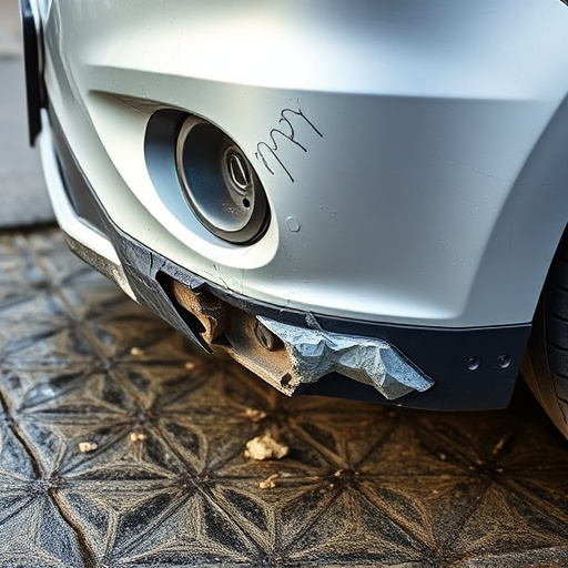 damaged car bumper